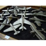 A collection of sixteen mainly aluminium aircraft including Hunter F6, Lancaster, Harrier GR3,