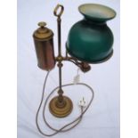 A converted oil lamp, 56cm high.