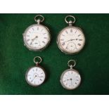 A Langdon Davies & Co silver cased pocket watch together with a Clerkenwell English Lever silver