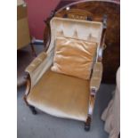 An Edwardian mahogany inlaid chair.