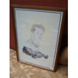 A K W Davies Limited Edition print, 533/1000. Michael Schumacher, Benetton Ford, 1994 Formula One