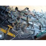 A large collection of mainly wooden, some plastic and some tinplate wartime aircraft, mainly British