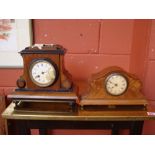 Two early 19th/late 20th Century mantle clocks, both A/F, the larger having a Brevete movement.