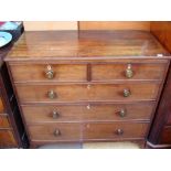 A George III mahogany chest of drawers.