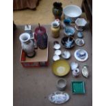 A mixed lot to include studio pottery, 3 Gustavsberg 'Adam' coffee cups, Oriental style wares, 2