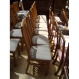Six high backed upholstered chairs, 104cm high (6).