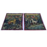 Two loom woven Hines of London tapestry wall hangings. ''These Are The Arms of The Knights of The