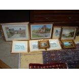 A mixed lot of pictures to include local interest limited edition prints of Leeds Castle, Kent 374/