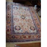 A poss Garous design hand made wool pile rug from Pakistan. 360 x 256 cm (Or 9.22 m2).