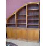 A 19th Century oak library bookcase, with three cupboards below three section bookshelves, eight