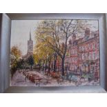 Church Row, Hampstead, London. Signed to lower right (indistinctly signed) and dated 1978. Oil on