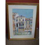 Jeremy Barlow (b. 1945). Venice, Contarini Fasan Palace. A watercolour, signed, framed and glazed.