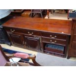 A Maple & Co mahogany sideboard, bears ivorine label.