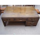 A Korean elm low side table, with five drawers. 85 x 50 x 33cm.