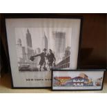 Two framed prints 'New York New York' by Norman Pa