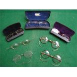 Seven pairs of vintage spectacles (three with cases).