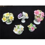 A selection of bone china flower paper weights / ornaments, by Thornley, Jon Anton, Healacraft