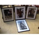 Four Colin Jones prints depicting various scenes f