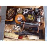A mixed lot to include a vintage Rolls Royce table lighter, an Onyx table lighter, theater