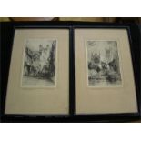 F. Robson.  Two etchings, Worcester Cathedral and Chester Catherdral, both 14 x 20.5cm (2).