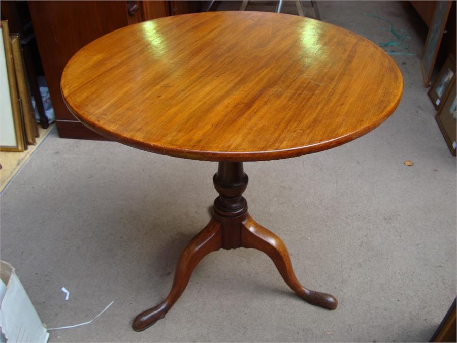 A pedestal tripod occasional table. - Image 2 of 2