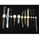 A mixed lot of watches to include a stainless steel cased Fossil watch, on strap; a Ben Sherman