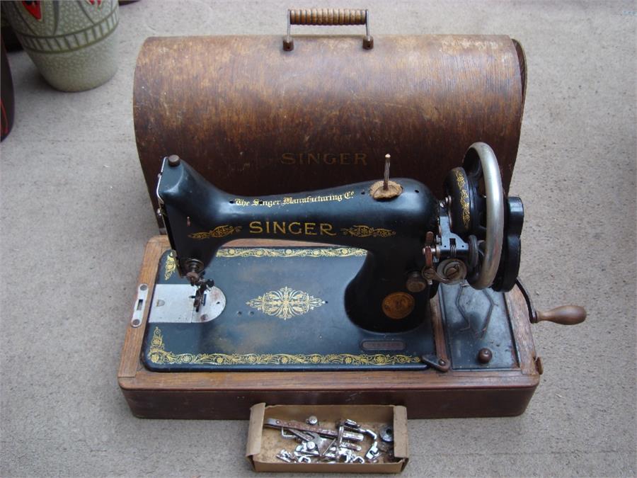 A singer sewing machine.