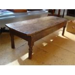 An oak coffee table.