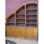 A 19th Century oak library bookcase, with three cu