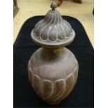 A copper decorative lidded vase, approx 52cm high, csk inventory number to base and marked Iran.