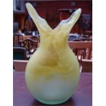 A yellow Swedish vase, approx 25cm high.