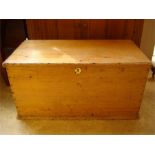 A pine blanket chest.