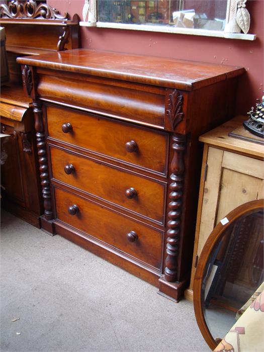 A Victorian mahognay Scottish chest of drawers, wi