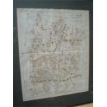 A framed and glazed map of The Hundred of Codsheath (Sevenoaks and surrounding villiages). 48 x