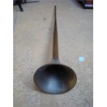 A brass hunting / coach horn, 125cm long.