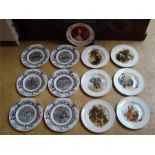 A collection of thirteen commemorative plates including a 250th anniversary Wedgwood and Barlaston