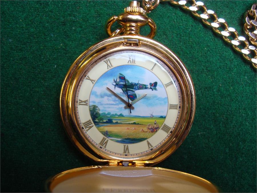 A Spitfire limited edition pocket watch, the dial with enamelled decoration and the case also - Image 3 of 3