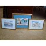 West Indian Interest. Two framed prints depicting Bahamian scenes, 'Bay Street, Nassau' and 'St