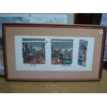 A limited edition framed and glazed print 'Sydney Australia 4' by Barbara A. Davidson, numbered 4/
