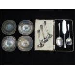 Mixed silver plate and EPNS to include a cased set