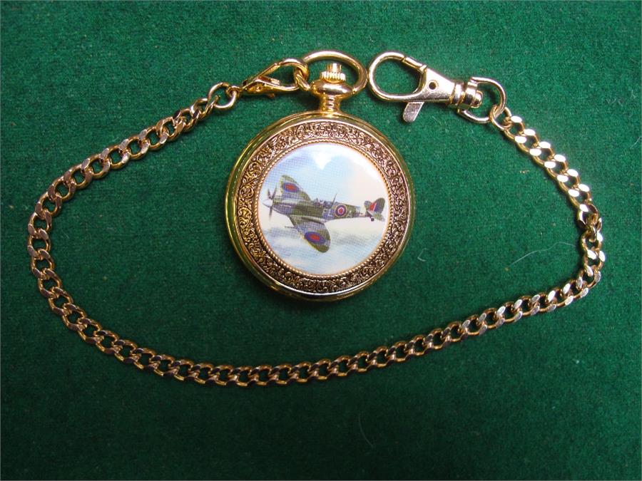 A Spitfire limited edition pocket watch, the dial with enamelled decoration and the case also - Image 2 of 3