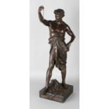 Large antique bronze sculpture 1900. France by E. Picault 1833-1915 entitled; by Laborem in good