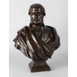 Antique bronze bust. HF Iselin 1871 by Ferdinand Barbedienne Fondeur Paris. Text AF Potin Ses