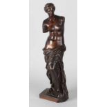 Large antique bronze figure 'Venus de Milo' Société des Bronzes. Beautiful patina. Dim. 43 cm. In