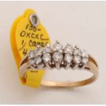 Fantasy ring, 416/000, with diamonds. A ring with double-eyed closet occupied with 14 brilliant cut