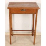 Art Nouveau oak side table with lid cover, circa 1915. Dimensions: 70 x 50 x 37 cm. In good