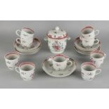 Lot 18th Century Chinese Family Rose Porcelain. Comprising: Nine cup and eight dishes, one dish (