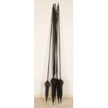 Nine ancient African spears, 20th century. Size approx. 160 - 170 cm. In good condition.