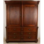 Dutch Oakwood Louis Seize Cabinet Cabinet with three-quarters of columns and brass capitals and