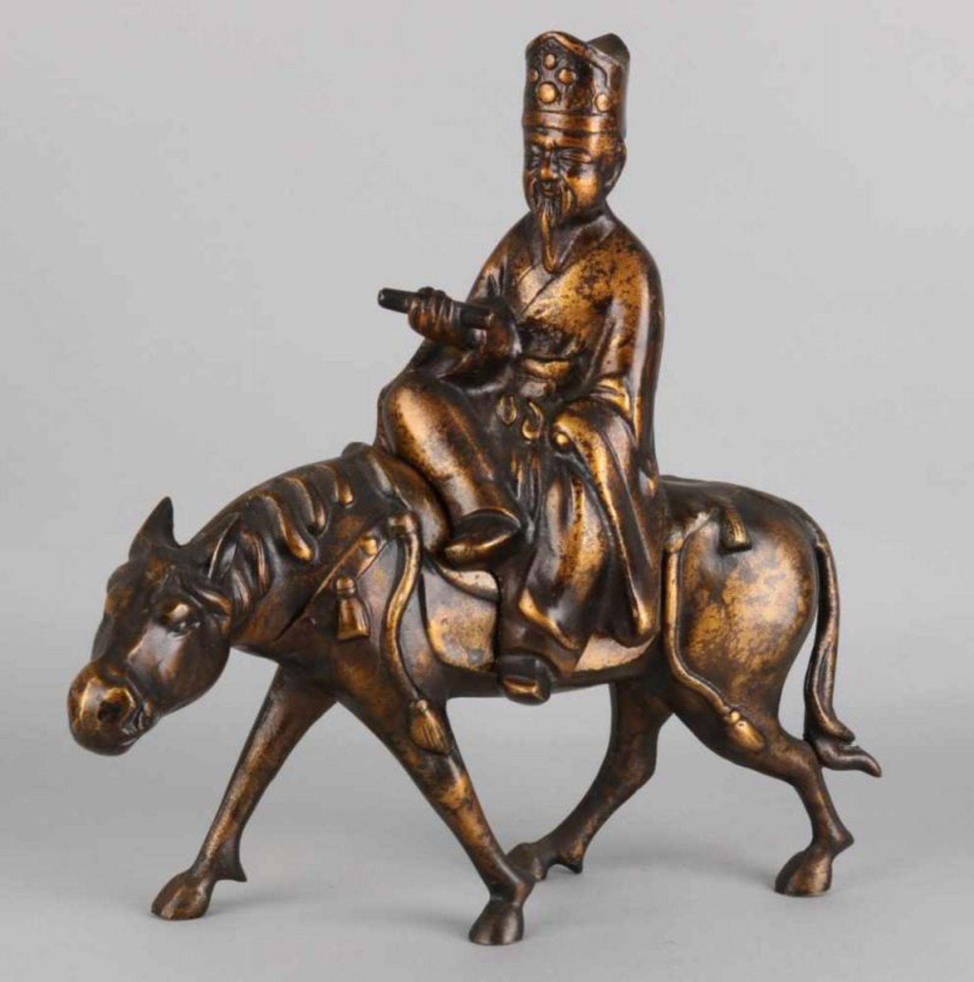 Chinese iron figure. Two-piece. Horse with dignitaries. Restriction. 20th century. Dimensions: 35
